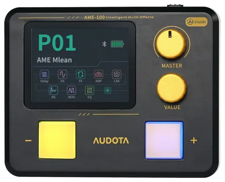 Audota AME-100 Jazz Gold Intelligent Effects Pedal Akku Multi-Effektpedal
