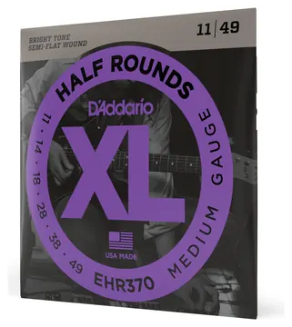 D'Addario EHR370 Half Round Electric Guitar Strings, Medium, 11-49