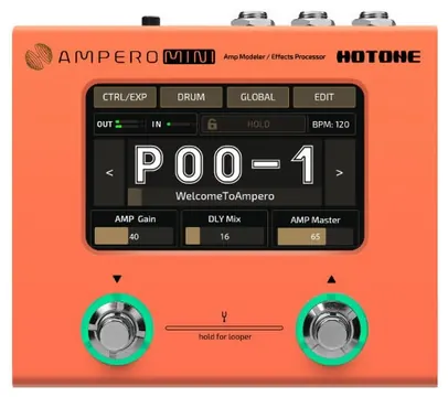 Hotone MP-50OR Ampero Mini Amp Modeler & Effektprozessor, orange