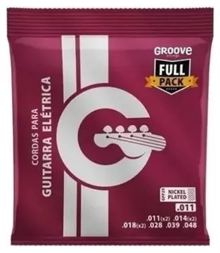 Groove Encordoamento Groove .011 Guitarra Stainless Steel Full Pack GFP2X