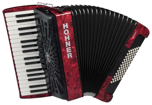 Hohner Bravo III 72 - rot HOA16632 72 Bässe, neues Verdeck, silent Key