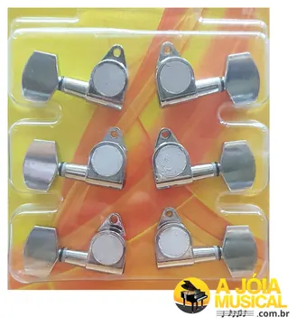 Strinberg Jogo de Tarraxa Strinberg AM05CR Blindada para Violão Aço