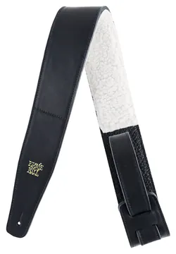 Ernie Ball 4137 Comfort Collection Italian Leather Leder-Gitarrengurt 63,5mm, schwarz