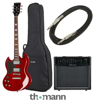 Harley Benton DC-580LH CH Vintage Ser Bundle