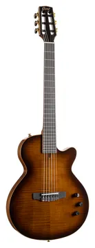 Ortega CORT E-Gitarre, Sunset Nylectric DLY, Nylon, Tobacco Sunburst, Preamp, Tasche, COSSNYDLXTSBG