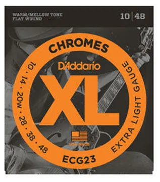 D'Addario ECG23 Chromes Flat Wound Extra Light 10-48