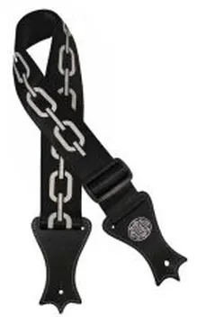 Gaucho Icon Series Black Guitar Strap with Chains Print - GST-144