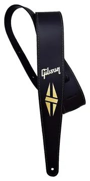 Gibson ASSD-BLK The Split-Diamond Leder-Gitarrengurt (57mm), schwarz