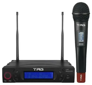 Microfone Duplo Sem Fio Tag TG8802 Uhf Digital