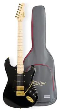 Seizi Budokan Black Gold C/BK Preta Linha Vintage Superstrato com Bag
