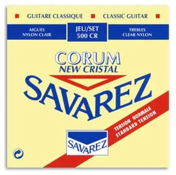 Jogo de Cordas Savarez 500 CR para Guitarra Clássica Corum New Cristal Md Tensão