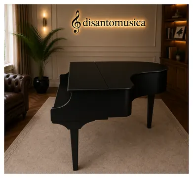 Mobile Pianoforte a Coda 160cm Nero in Legno - Artigianale e Personalizzabile