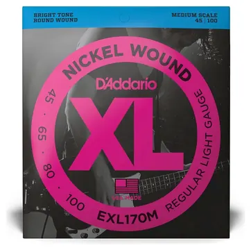 D'Addario EXL170M - XL Bass Nickel Wound, Medium Scale 45-100