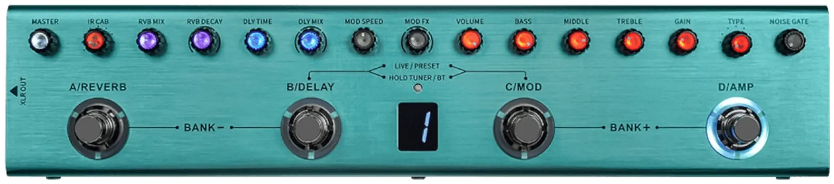 M Vave Pedaleira Multiefeitos M-Vave Tank-G P/ Guitarra