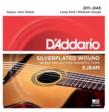 D_Addario D'addario EJ84M Jeu DE Corde Guitare Jazz Manouche Medium Boucle