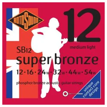 Rotosound Super Bronze Phosphor Bronze Acoustic Guitar Strings 12-54 Set SB12