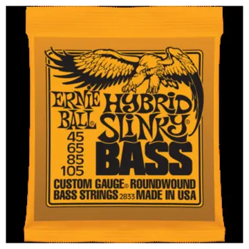 2 Sets of Ernie Ball 2833 Hybrid Slinky Electric Bass Guitar Strings 45-105
