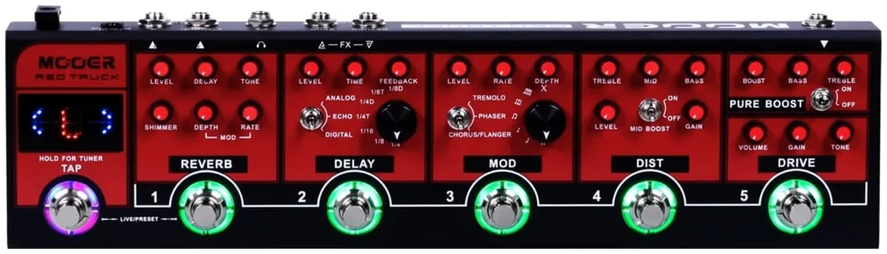Mooer Pedaleira Mooer Red Truck CPT1 de Efeitos p/ Guitarra