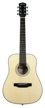 Harmony Foundation Series Terra Petite Dreadnought Acoustic Guitar w/Bag, Natural Satin