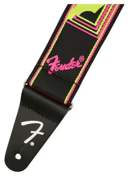 Fender Neon Monogram Guitar Strap | Yellow / Pink