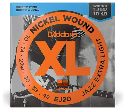 D'Addario EJ20 Jazz Extra Light Gauce Corde x Chitarra Elettrica in Nickel 10-49