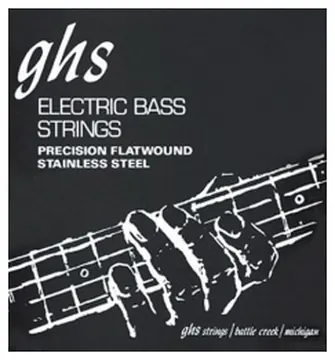 Ghs Bass (4) Stainless Steel Precision Flatwound 45-105 - jeu de 4 cordes