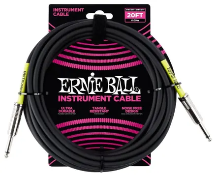 Ernie Ball Cavo Strumento Ernie Ball 6046 Pvc Black 6.09 MT