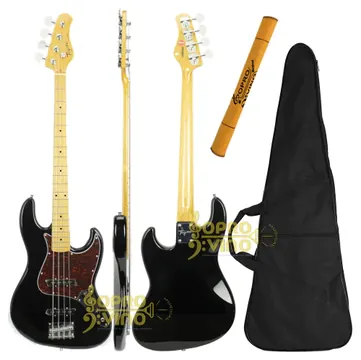 PHX Instrumentos Contra Baixo Elétrico Passivo Moderno 5 Cordas Cor Sunburst c/ Capa Espumada Sunset PHX MSR 5 3TS