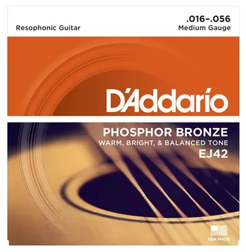 DAddario D' Addario EJ42 Set Resophonic Guitar 16-56 Strings