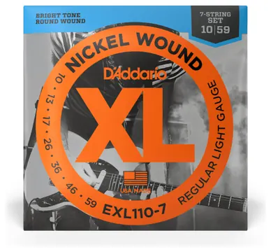 D'Addario EXL110-7 10-59 Regular Light 7-String, XL Nickel Electric Guitar Strings