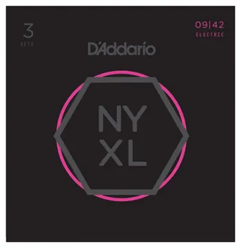 D'Addario NYXL0942-3P Super Light 9-42 Nickel Wound Electric Guitar Strings (Set of 3)