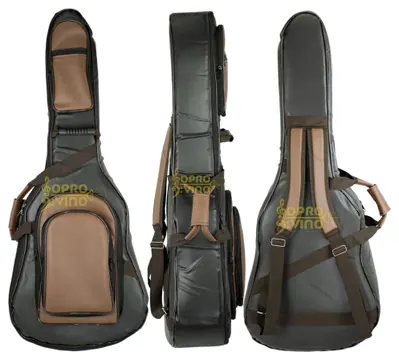 Protection Bags Capa Violão Folk PVC Emborrachado Preto Marrom c/ Pelúcia Alta Qualidade Protection Bags