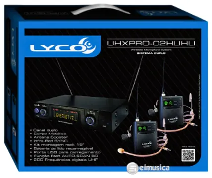 Lyco Microfone Sem Fio Lyco UHXPRO-02HLIHLI Headset E Lapela