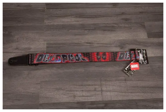 Buckle Down Deadpool Logo (Face Close Up) Guitar Strap