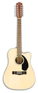 Guitarra Eletroacústica 12 cordas Fender CD 60SCE WN Dreadnought Natural