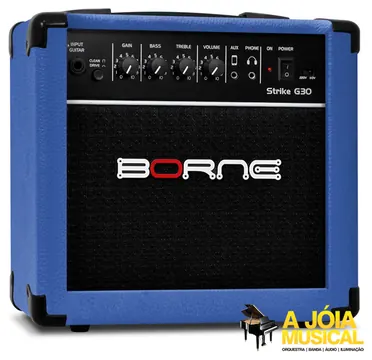Borne Amplificador Cubo para Guitarra Borne Strike G30 Azul (i)