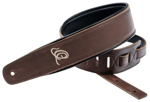 Ortega OSAR-5 Guitar Genuine Leather Strap Ledergurt (70mm), Highland Chocolate
