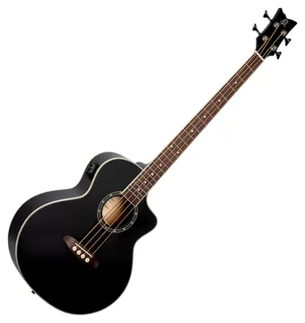 Ortega D7CE-SBK-4 Deep Series Medium Scale Elektro-Akustik-Bass, Satin Black B-W