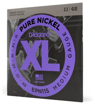D'Addario Electric Guitar Strings XL Pure Nickel 11-48 Medium EPN115