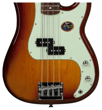 Tagima Baixo Tagima TPB4 Brazil Series 4 Cordas Honey Burst com Escudo Mint Green