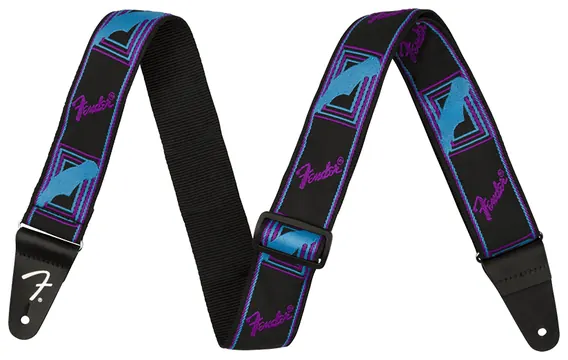 Fender Neon Monogrammed Guitar Strap - Blue/Purple