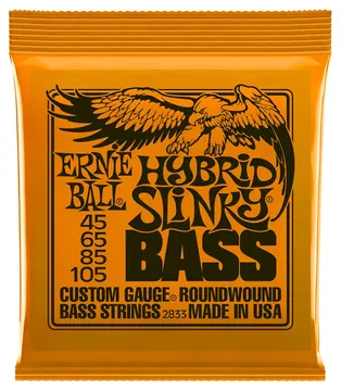 Ernie Ball 2833 Nickel Wound Hybrid Slinky 45-105 Corde x Basso suono bilanciato