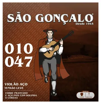 São Gonçalo Encordoamento Para Violão Aço .010 Leve São Gonçalo