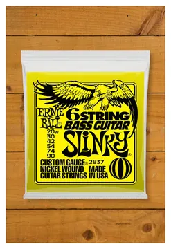 Ernie Ball 6-String Bass Guitar String Set, .020-.090, Short Scale for Fender VI Style Basses