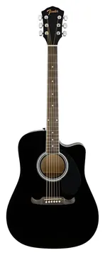 Fender FA-125CE Dreadnought Acoustic Guitar, Walnut FB, Black