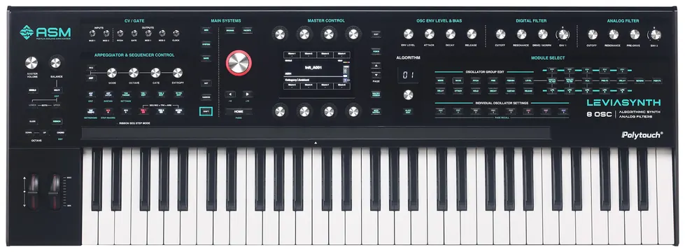 ASM Ashun Sound Machines Synthesizer ASM Leviasynth Keyboard digitaler Synth, 61 Tasten, 16 Stimmen