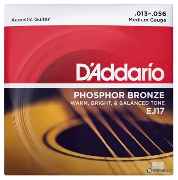 D'addario Encordoamento D'addario Violão Aço EJ17 Phosphor Bronze .013 - .056 Medium Gauge