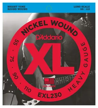 D'Addario EXL230 Nickel Wound Bass Guitar Strings, Heavy, 55-110, Long Scale