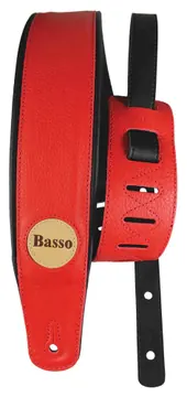Basso Correia Alça Violão Guitarra Baixo Vermelho Couro Sintético Basso Relax Cód. CLA05