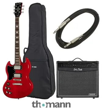 Harley Benton DC-580LH CH Vintage Ser Bundle